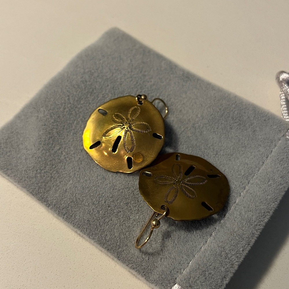 Gold plated, Sand Dollar earrings